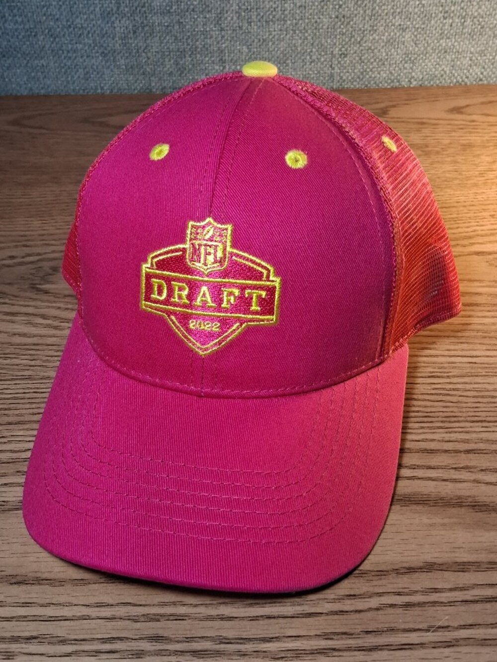NFL Draft 2022 Ballcap - Pink Fuchsia Gold Hat Baseball Cap Adjustable